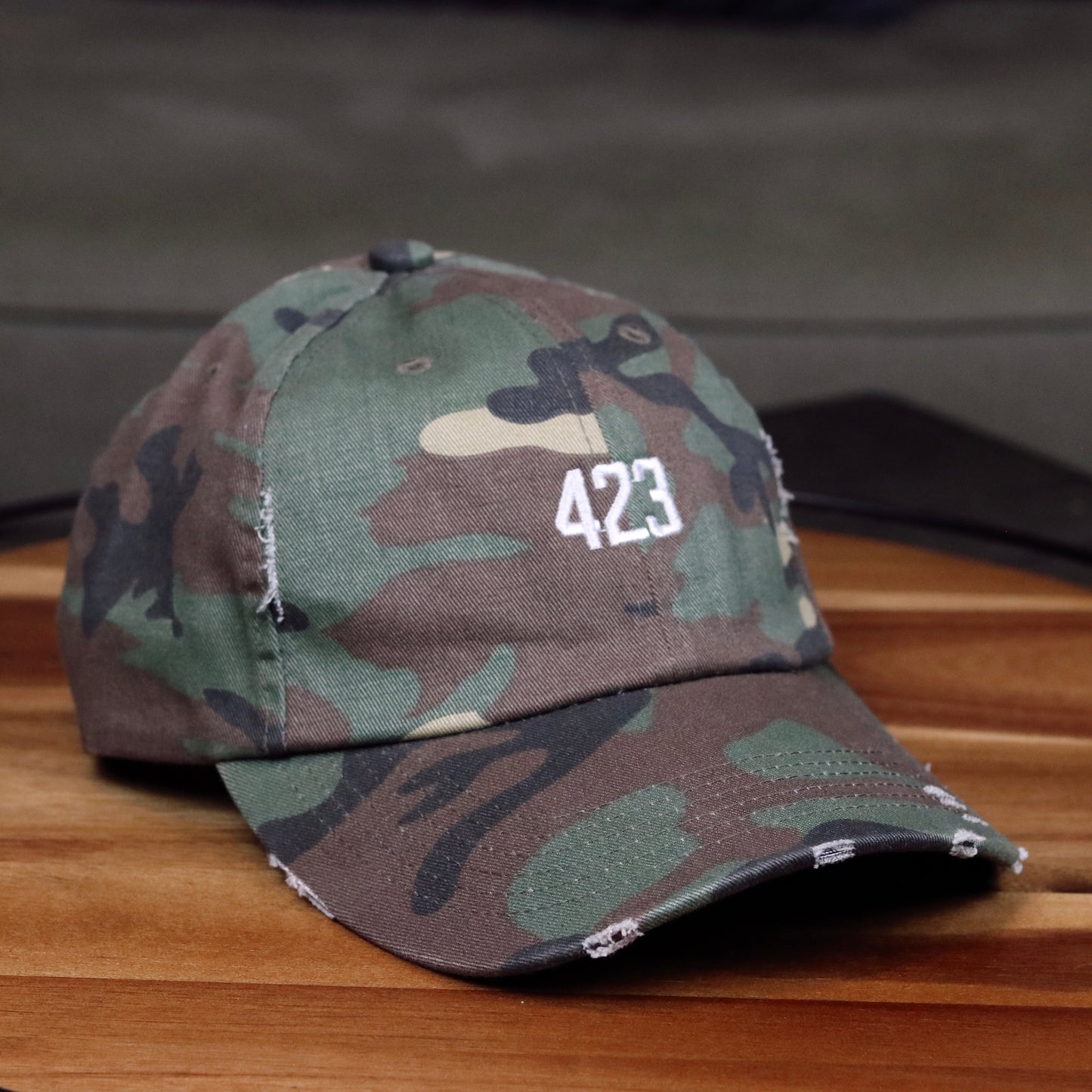 423 distressed hat
