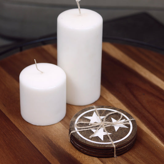 Tristar wood coasters