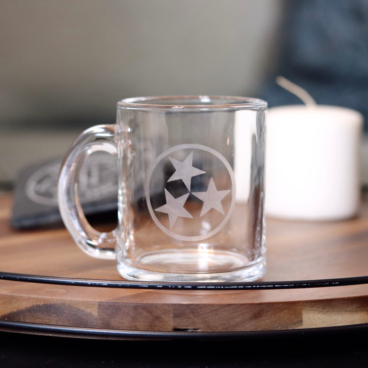 Glass tristar mug